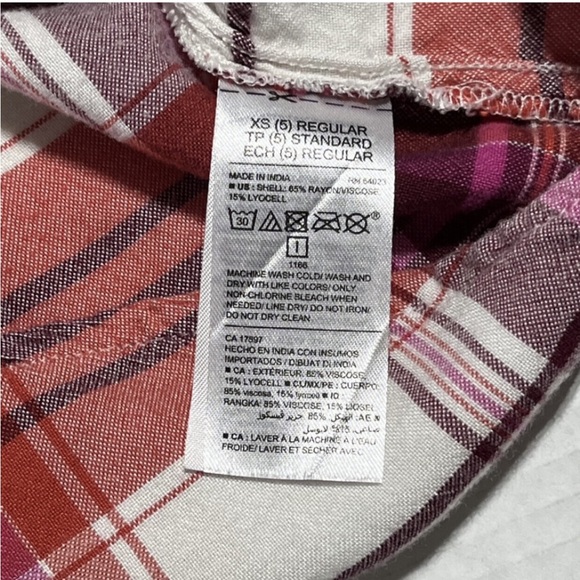 Old Navy soft plaid button down XS/5 years - Picture 4 of 4